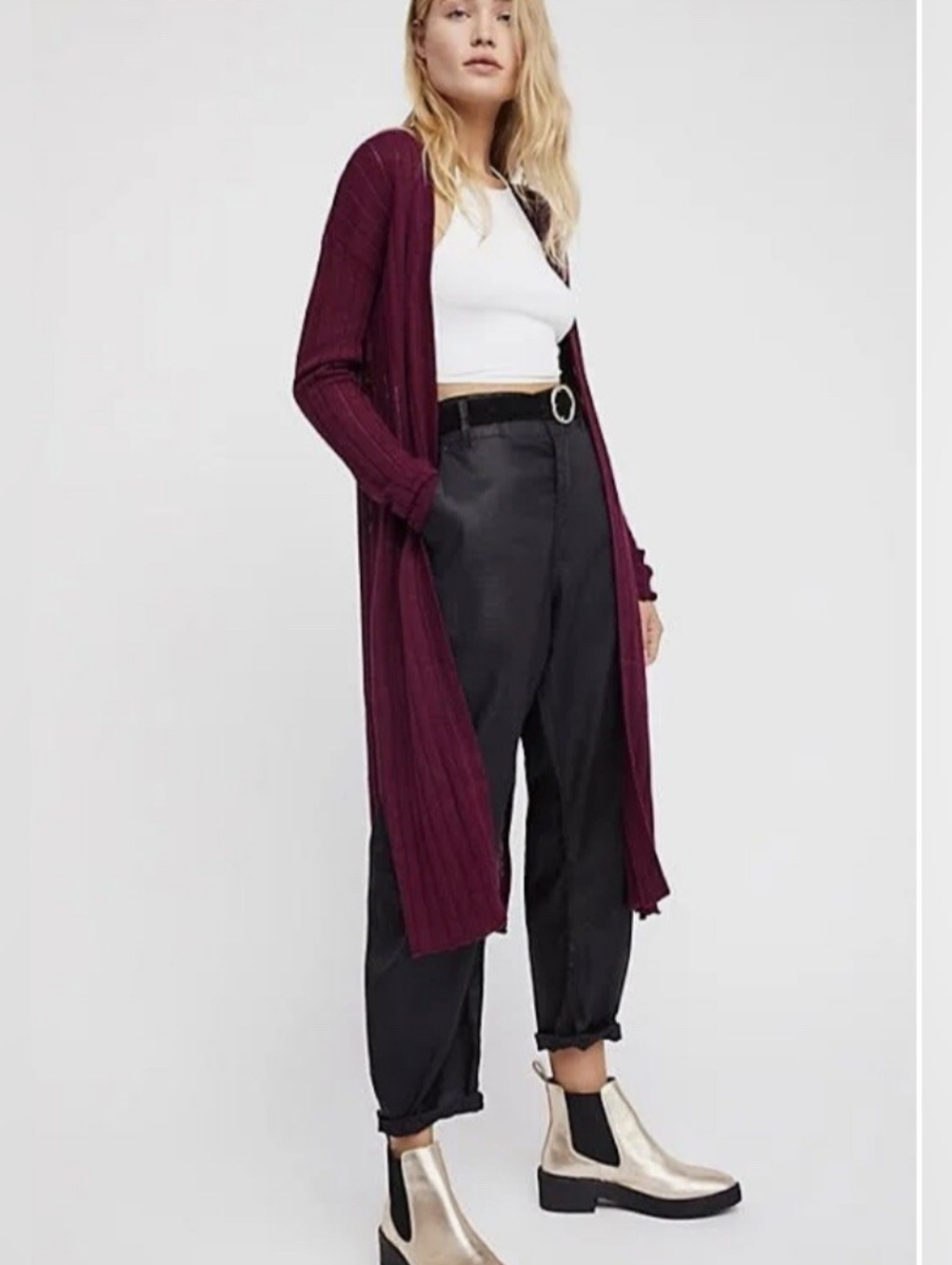 Free People Ribbed Cardigan Sweater